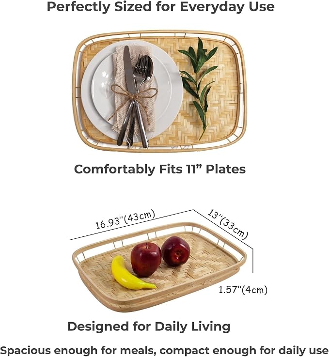 PEMAR Set of 6 Natural Bamboo Trays - Image 6