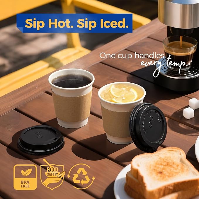 Fit Meal Prep 50 Pack 10 oz Disposable Coffee Cups - Image 5