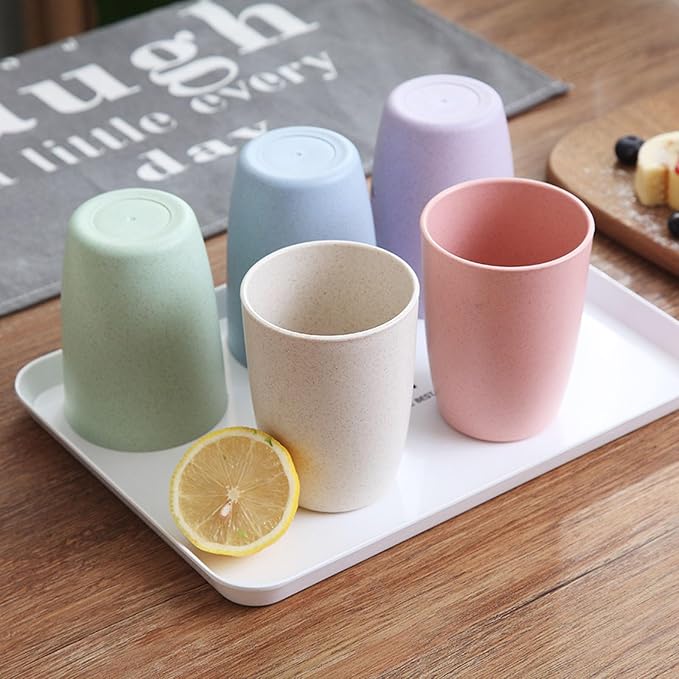 Wheat Straw Cups Set of 4, Drinking Cup Reusable Cups | 12 oz Cup - Image 3