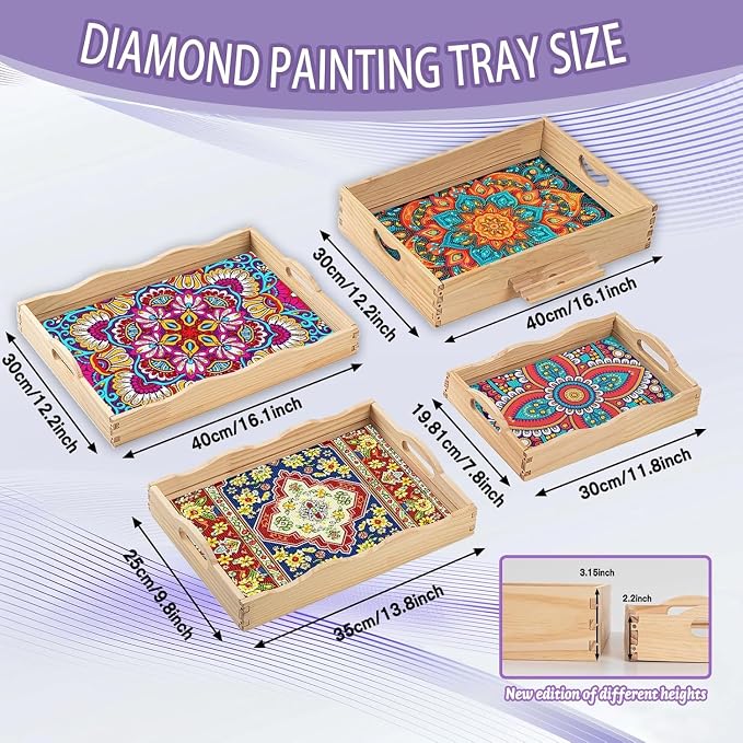 EWJRNSF Diamond Art Kits for Adults Wooden Serving Trays - Image 2