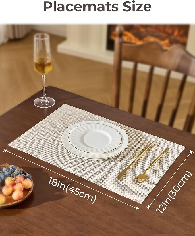Leetaltree Beige White Placemats Set of 20 - Image 4