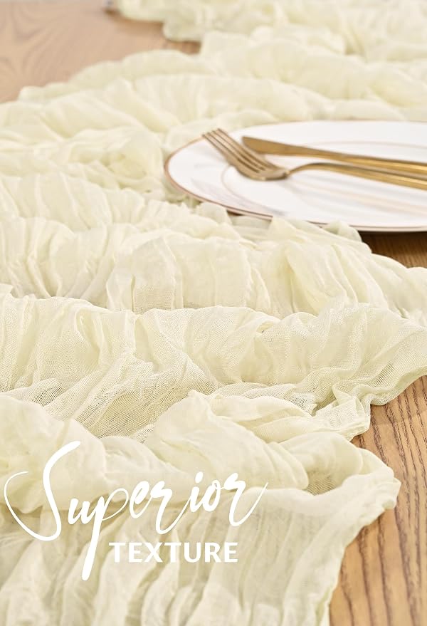 30 Pack Cheesecloth Table Runner 10FT Beige Table Runner Boho Gauze Cheese - Image 4