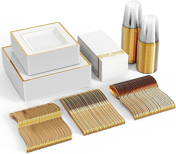 FOCUSLINE 350 Ct Disposable Dinnerware Set by FOCUSLINE