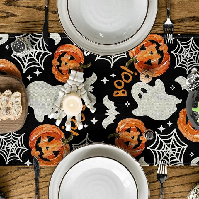 Artoid Mode 210 GSM Halloween Table Runner 13x120 Inch Home Party Decor | - Image 3