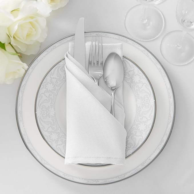 Lann's Linens Set of 12 Cloth Dinner Napkins, 17-inch Polyester Napkins - Image 4