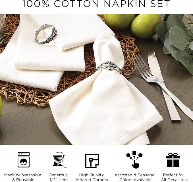 DII Checkered Tabletop Collection 100% Cotton, Machine Washable, Napkin Set - Image 9