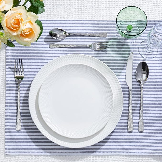 Silverware Set for 6, 30 Piece Flatware Set, 18/10 Stainless Steel | Hammered - Image 8