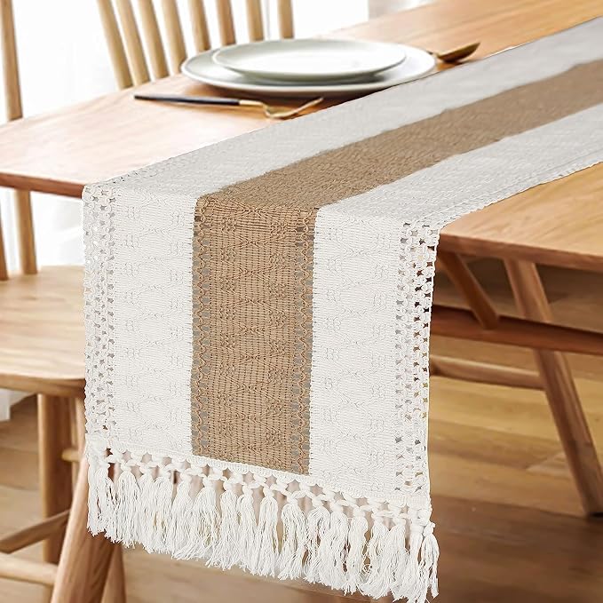 Boho Table Runner for Fall Home Decor 12x108 Rustic - Image 5