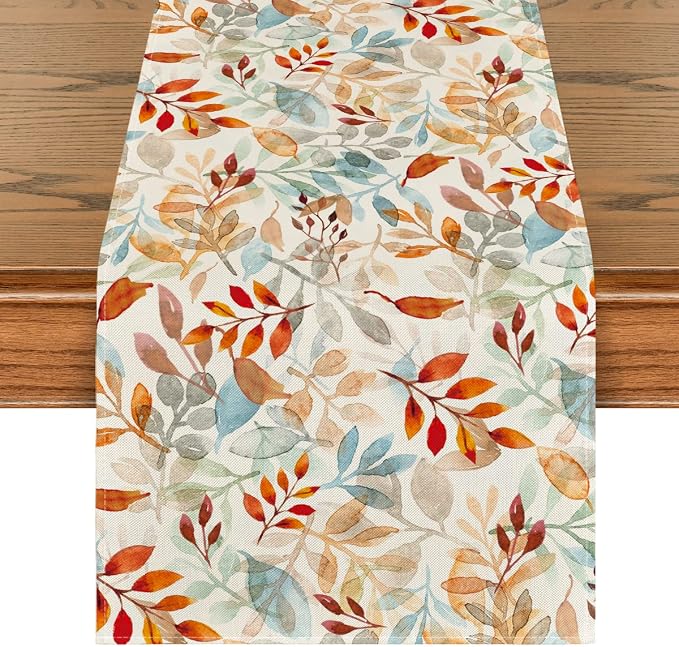 Artoid Mode 210 GSM Fall Table Runner 13x90 Inch Home Party Decor | Beige by ArtoidMode