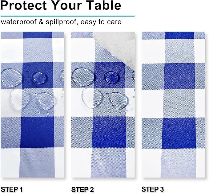 Checkered Tablecloth Square, 70 x 70 Inch - Image 2