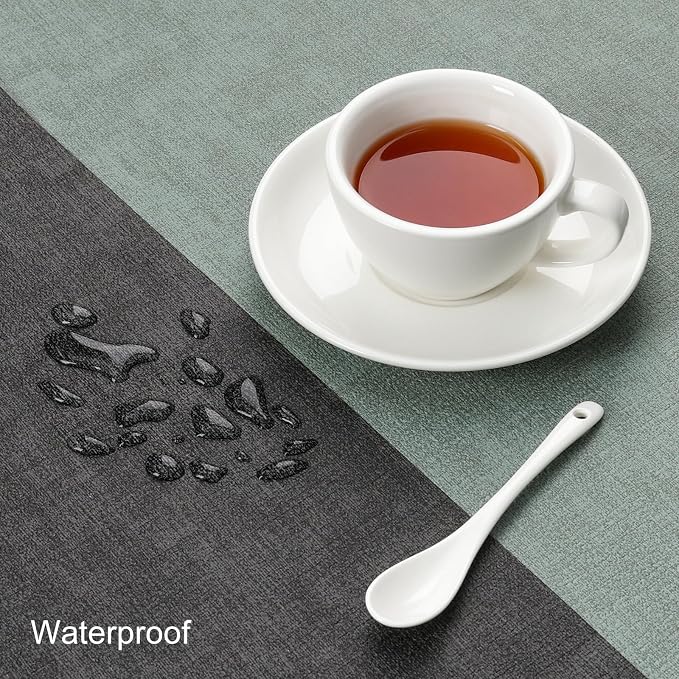 Table Runners 55 Inch Long, Dual-Sided Faux Leather Table Runner | Waterproof - Image 3