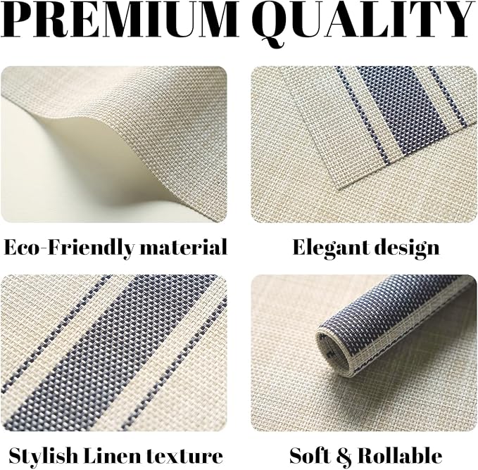 Placemats Set of 12 Vinyl/Plastic Woven Place Mats - Image 2