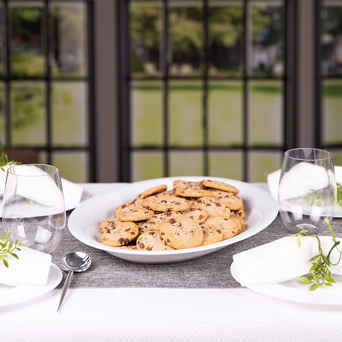White Plastic Oval Serving Trays - Image 9