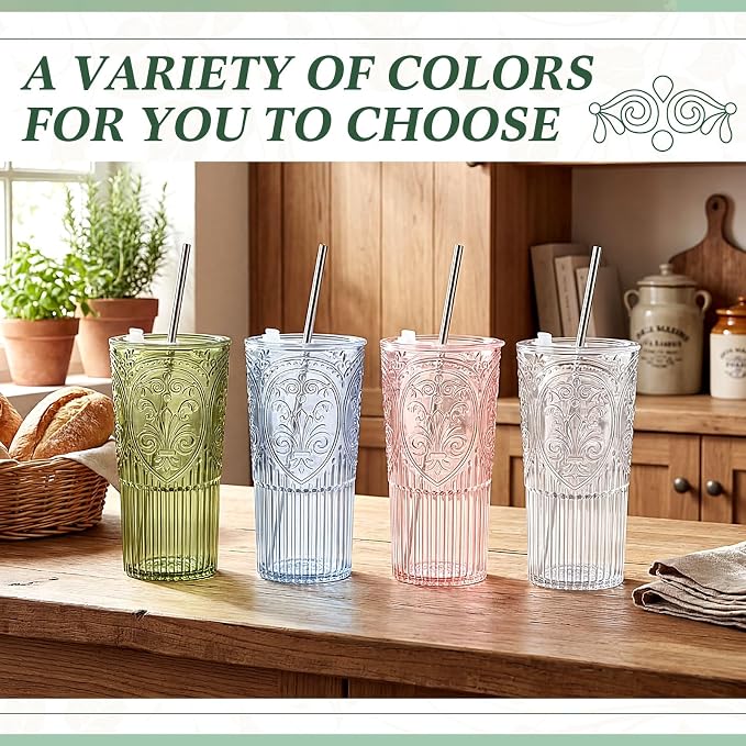 16 Set 20oz Vintage Plastic Tumbler - Image 5