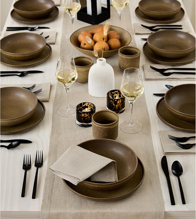 Solino Home 100% Pure Linen Dining Table Runner Natural, Fete 14 x 90 in | - Image 3