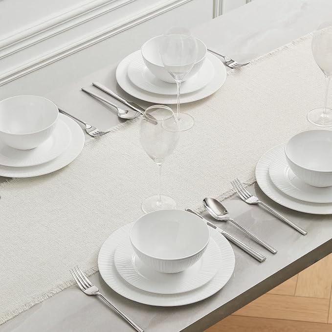 14 x 120 Inches Frayed Edge Table Runner, 270G Heavyweight Sand Washed Slub - Image 6