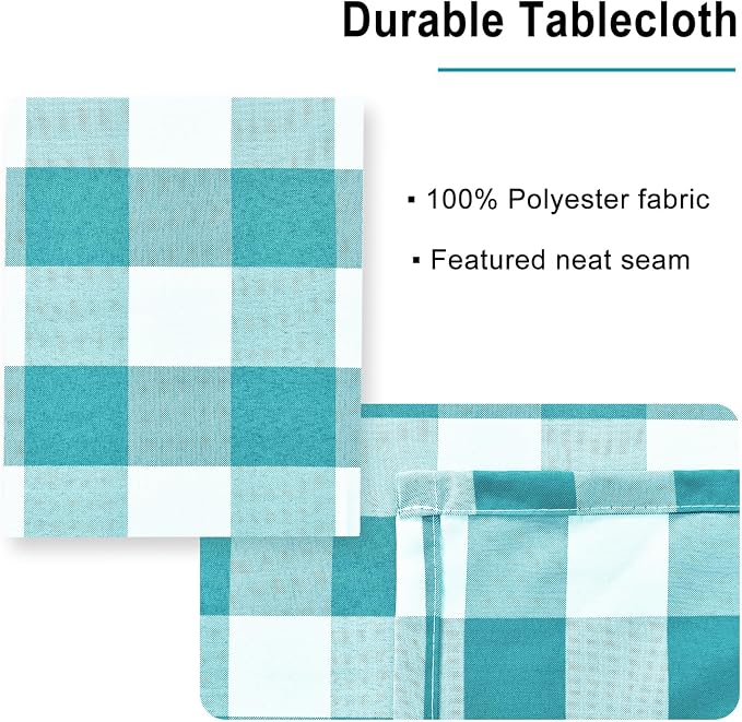 Checkered Tablecloth Rectangle, 52 x 70 Inch - Image 3