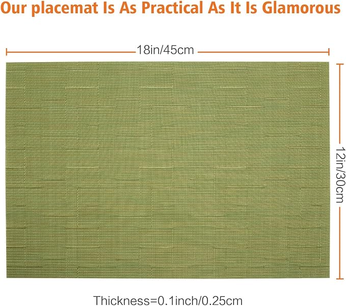Placemats Set of 4, Vinyl PVC Heat Resistant Washable Placemats Set, Non Slip - Image 2