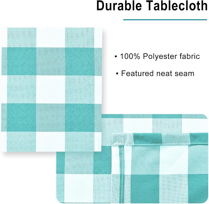 Checkered Tablecloth Rectangle, 70 x 90 Inch - Image 4