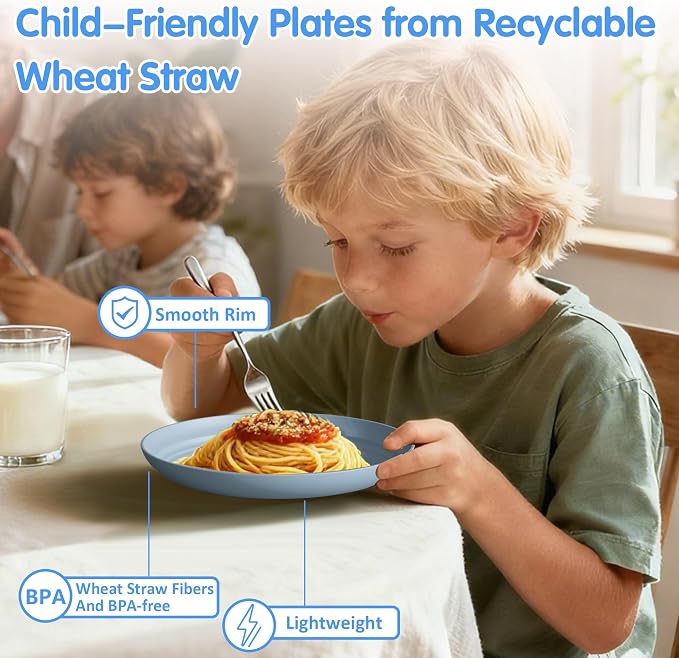 Quatish 16 PCS Unbreakable Reusable Plastic Plates, 8 inch Dishwasher & - Image 6
