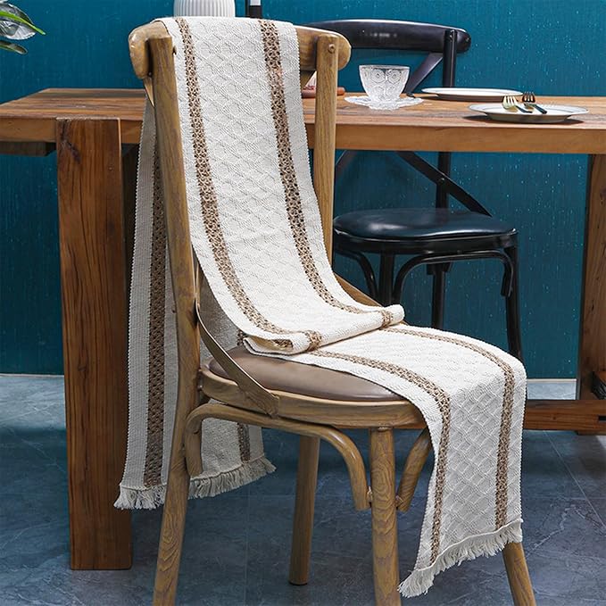 Boho Table Runners 36 Inches Long Summer Macrame Small Table Runner Cotton - Image 5