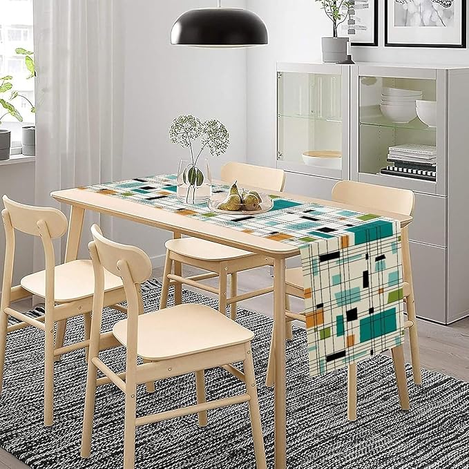 Mid Century Geometric Table Runner, Table Runners - Image 3