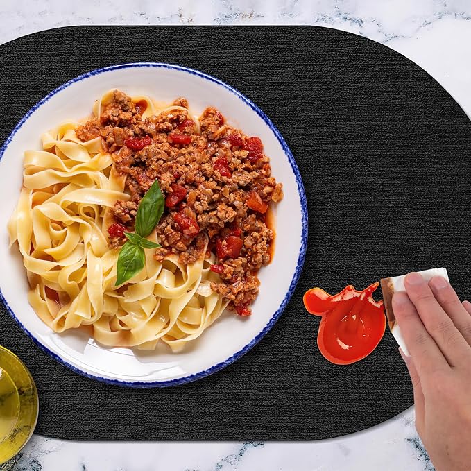 Placemats for Dining Table Set of 4 Non-Slip, Heat Resistant Leather Placemat - Image 4