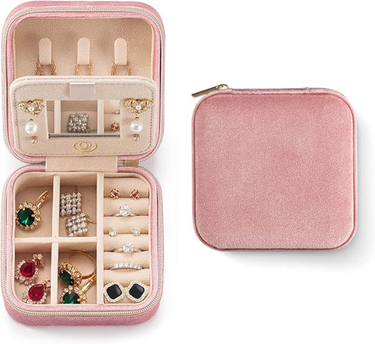 ZPROW Plush Velvet Travel Jewelry Case, Travel Jewelry Organizer, Jewelry by ZPROW