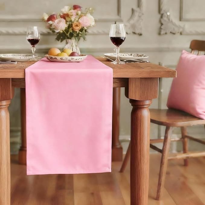 FOLINS&HOME Pink Waterproof Decorative Table Runner 108 Inches Long | 210GSM by FOLINSHOME