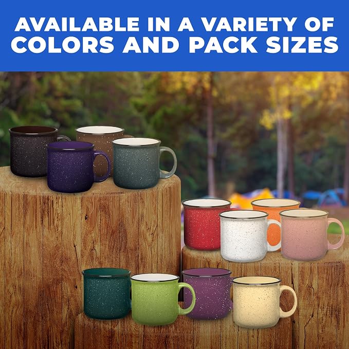 Set of 8 Ceramic Campfire Mugs – 15 Oz, Royal Blue – Coffee & Tea Cups - Image 5