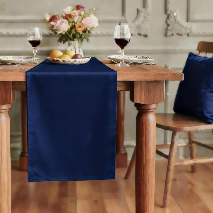 FOLINS&HOME Navy Blue Waterproof Decorative Table Runner 60 Inches Long | by FOLINSHOME