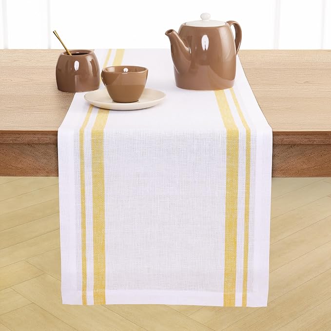 Solino Home 100% Linen Table Runner, 14 x 132 in, mitered corners | Pure Linen by SolinoHome