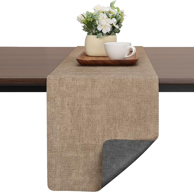 Table Runners 55 Inch Long, Dual-Sided Faux Leather Table Runner | Waterproof by Chitomars