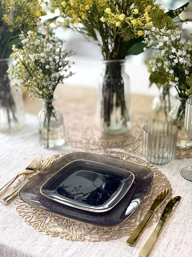 " OCCASIONS " 640pcs set-Wedding Party Disposable Plastic Plate Set -80 x 10'' - Image 7