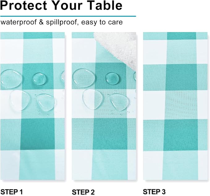 Checkered Tablecloth Rectangle, 70 x 140 Inch - Image 3