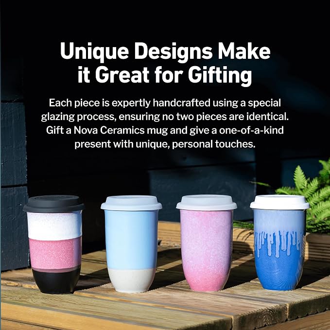 NOVA CERAMICS Coffee Travel Mug – Reusable Coffee Cup – Microwave & Dishwasher - Image 6