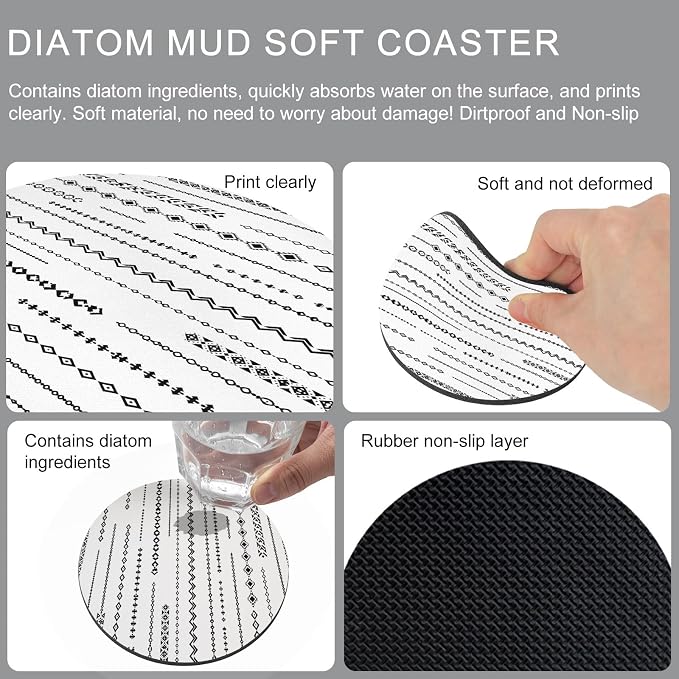 Modern Abstract Coasters Set of 2, Absorbent Coasters - Image 9