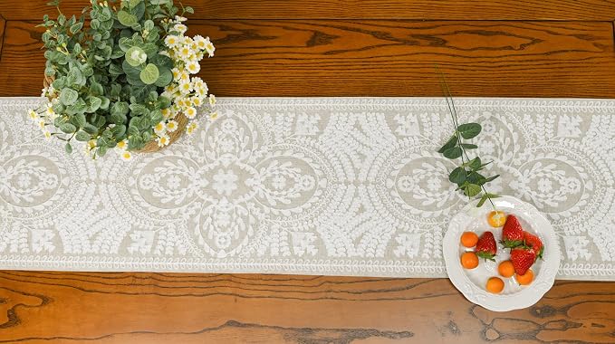 KEVA Boho Table Runner 72inches Long, Farmhouse Linen Table Runner, Rustic - Image 5