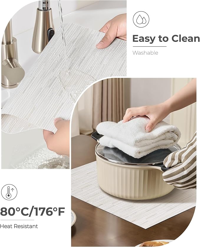 Leetaltree Pale Beige Placemats Set of 12 - Image 5