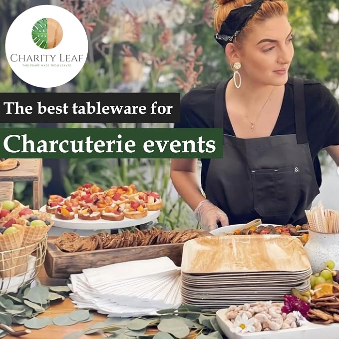 Disposable Bamboo 15" x 10" Trays Bamboo Serving Platters, Disposable Boards - Image 6