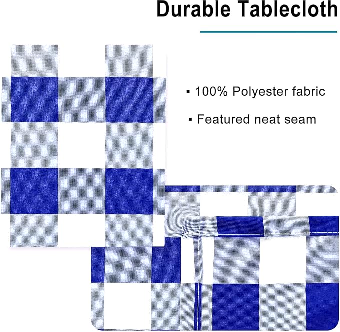 Checkered Tablecloth Rectangle, 52 x 70 Inch - Image 4