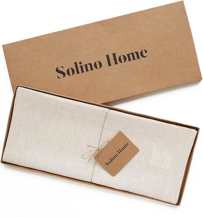 Solino Home 100% Pure Linen Table Runner Natural Long, Athena 14 x 120 in | - Image 5