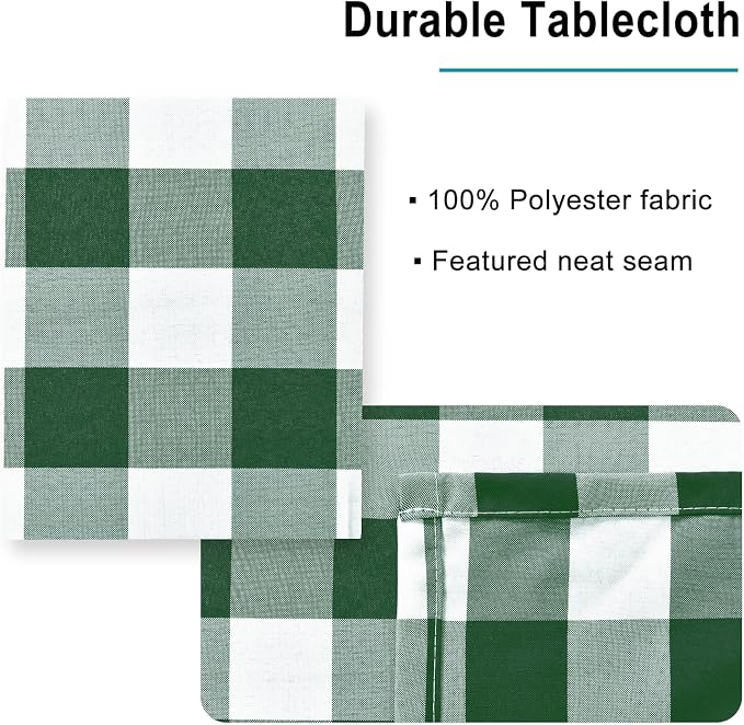 Checkered Tablecloth Square, 30 x 30 Inch - Image 4