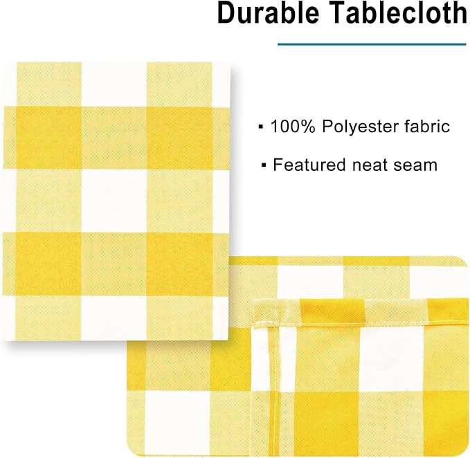 Checkered Tablecloth Rectangle, 60 x 140 Inch - Image 4