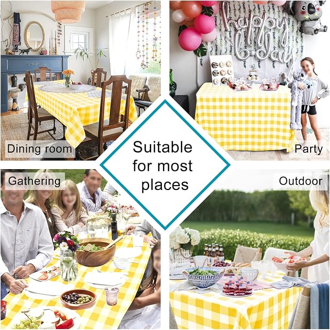 Checkered Tablecloth Square, 30 x 30 Inch - Image 2