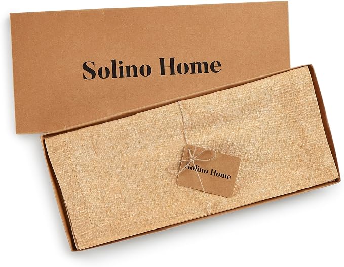 Solino Home 100% Pure Linen Table Runner Golden Nugget, Athena 14 x 156 in | - Image 5