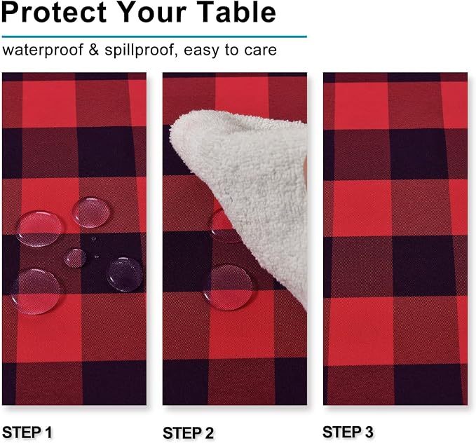 Red and Black Checkered Tablecloth Rectangle - Image 3