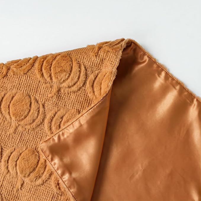 Artoid Mode Caramel Soft Faux Fur Pumpkins Fall Table Runner 13x36 Inch | - Image 5