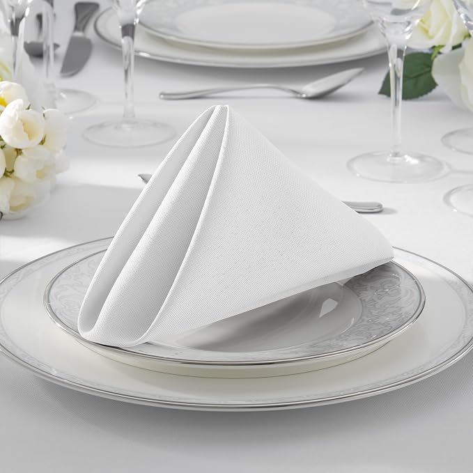 Lann's Linens Set of 12 Cloth Dinner Napkins, 17-inch Polyester Napkins - Image 7