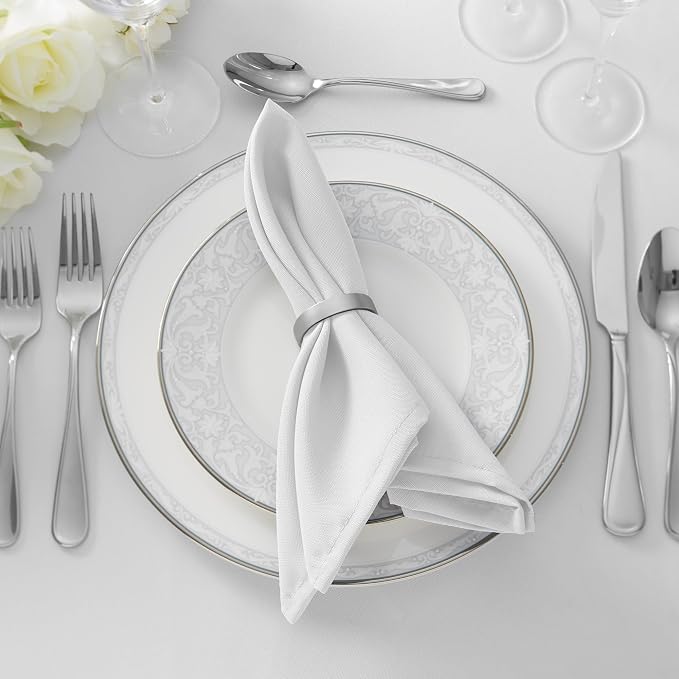 Lann's Linens Set of 12 Cloth Dinner Napkins, 17-inch Polyester Napkins - Image 5